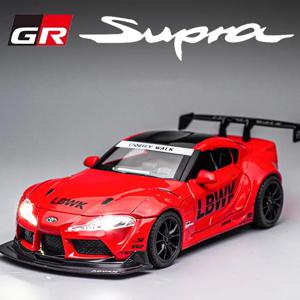 1:22 스케일 Supra 자동차 모델 장난감 합금 다이 캐스트 높은 시뮬레이션 금속 사운드 라이트 레이싱 자동차 모델 어린이 소년 선물 컬렉션