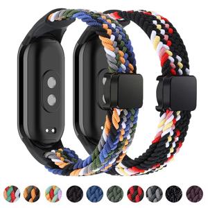 Mi Band 9 8 용 나일론 땋은 스트랩 Xiaomi Mi Band 7 6 5 4 3 손목 밴드 Correa 액세서리 용 팔찌 마그네틱 버클 시계 밴드