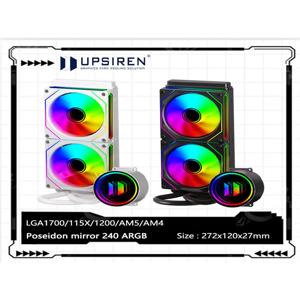 UPSIREN 포세이돈 미러 240 ARGB 통합 수냉 라디에이터/인피니티 미러 조명 효과/LGA1700/115X/AM5 지원