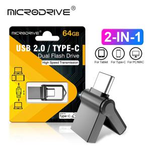 미니 C 타입 USB 2.0 듀얼 플래시 드라이브, 64GB 작은 펜 드라이브, 32GB 메모리, USB 메모리 디스크, 64G, 32GB