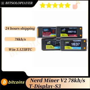 NerdMiner V2 T 디스플레이 S3 Bitcoin 복권 광부 NerdMiner V2.0 78KH/s 해시레이트 업그레이드된 BTC 복권 기계