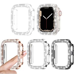 Apple Watch 케이스 울트라 시리즈 10/9/8/7/6/5/4/SE iWatch 40/41/42/44mm/45mm/49mm 46mm 용 인공 다이아몬드 보호 커버