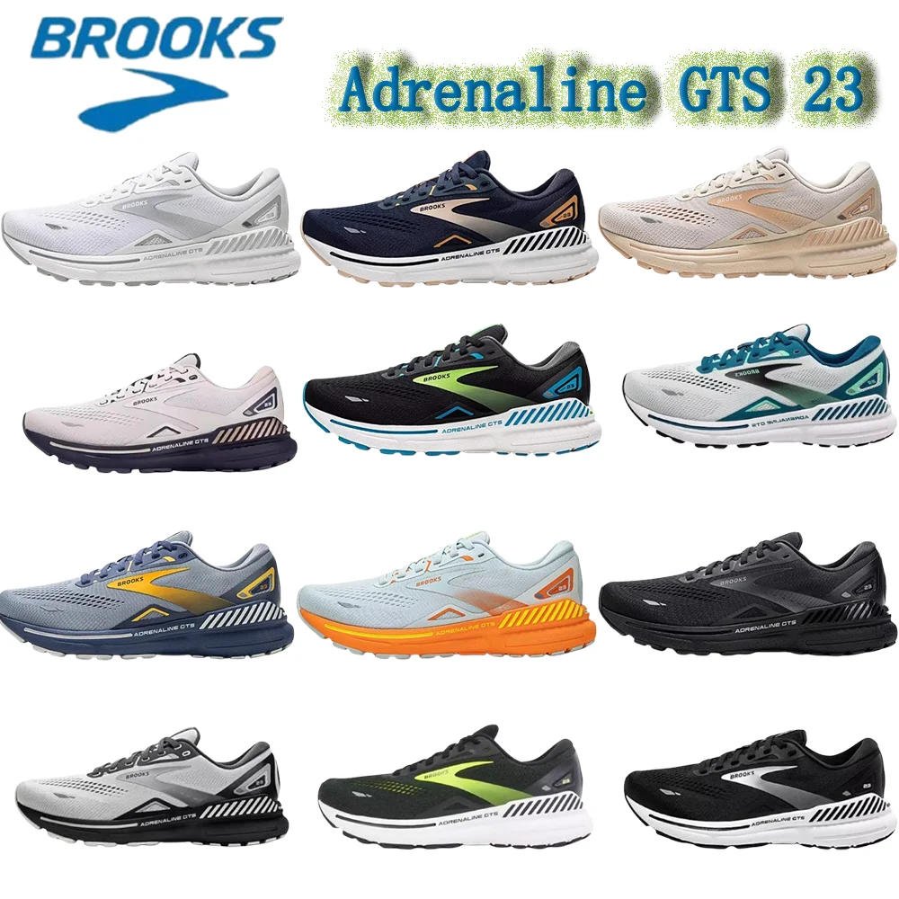 Super Deal Brooks GTS 23 남녀공용 러닝 신발 충격 흡수, 미끄럼 방지 아웃솔 마라톤 조깅용 경량 공식 블랙