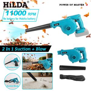 HILDA 무선 전기 송풍기 블루 터보 2-in-1 송풍 및 흡입 기계 Makita 18V 배터리 용 휴대용 잎 진공 청소기