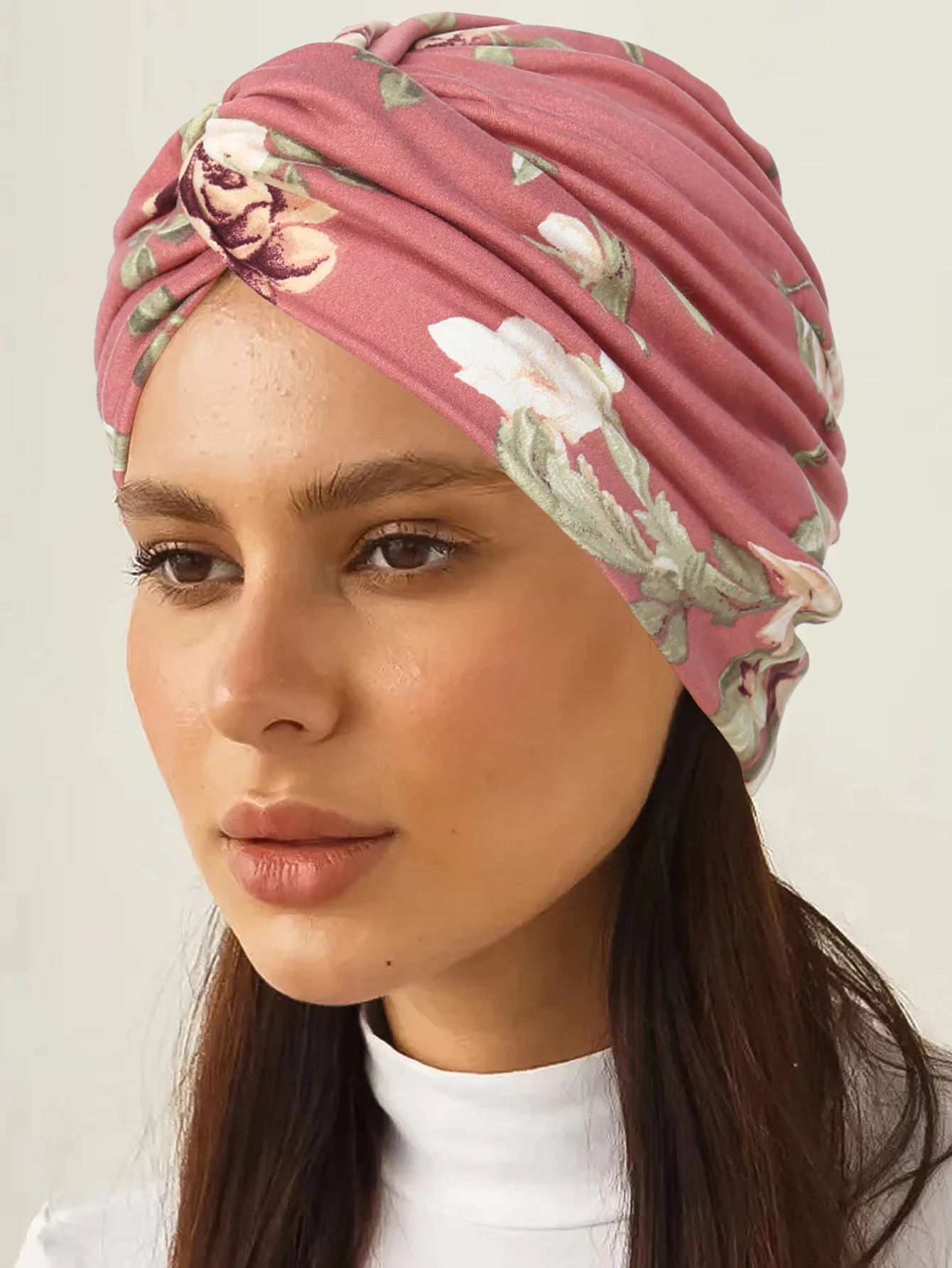 2024 새로운 표범 인쇄 여성 Hijabs Turban 모자 머리 랩 부드러운 탄성 Hijab 모자 숙녀 소녀를위한 통기성 Chemo 모자