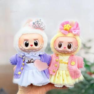 미니 인형 복장 액세서리 세트 15-17cm Ropa Labubu 인형 용 면화 스웨터 스커트 의류 10cm 면화 인형