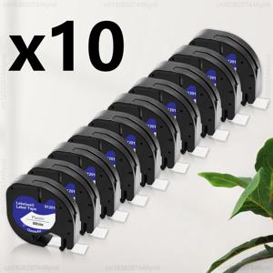 5~10PK 12mm 91201 호환 Letratag 라벨 테이프 91201 91200 12267 91202 91203 Dymo LT100H LT100T QX50 라벨 프린터용 LT 테이프