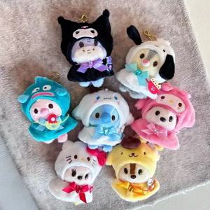 인형 Labubu 옷을 갈아입습니다 Kawaii Anime 헬로 키티 Kuromi 멜로디 Cinnamoroll 인형 인형 옷 15-20cm 인형