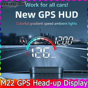 M22 차량 헤드업 디스플레이 속도 KMH MPH HUD GPS 속도계 모든 차량용 속도계 나침반 자동차 예비 부품 액세서리 부품