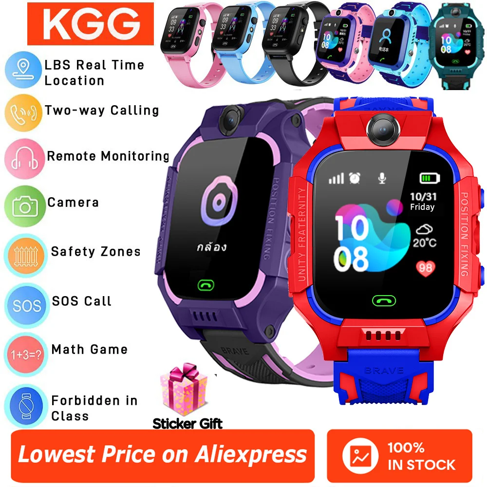 ﻿ 2G 인터넷 4G Sim 카드 어린이 스마트 시계 SOS LBS 위치 통화 어린이 SmartWatch 카메라 소년 소녀를위한 방수 시계 전화