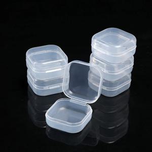 5-50pcs 플라스틱 보관 상자 미니 PP 사각형 상자 보석 낚시 후크 구성 요소 단일 구획 덮힌 투명 보관 상자