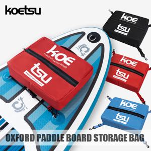 KOETSU 패들보드 데크 백 - SUP/카약용 탄성 메쉬 보관함, 블랙/레드/블루(15.75x11.81인치)