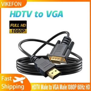 데스크탑 노트북 PC 모니터 프로젝터 HDTV 1.8M HDMI 호환 VGA 어댑터 남성-남성 단방향 변환기 케이블