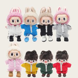 15cm Labubu 인형 캐주얼 의류 변경 안경 20cm 인형 액세서리 변경 인형 액세서리 스포츠 세트 칼라 니트 모자