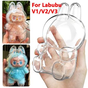 Labubu를 위한 Labubu V1/V2/V3 휴대용 저장 케이스 먼지 표시 부대 조직자 인형 부속품을 위한 투명한 보호 커버