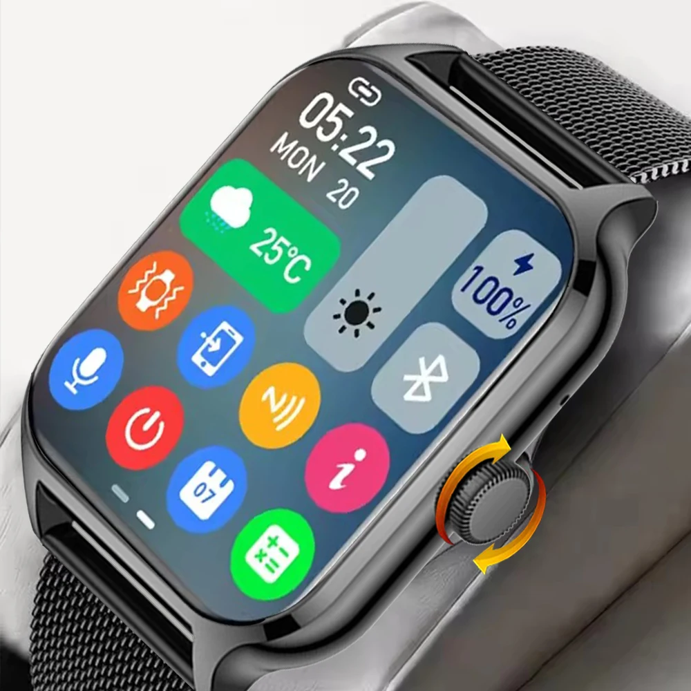 2025 스마트 시계 안드로이드 IOS 전화 2.01 인치 컬러 스크린 블루투스 응답 통화 피트니스 시계 트래커 Smartwatch 여성 남성