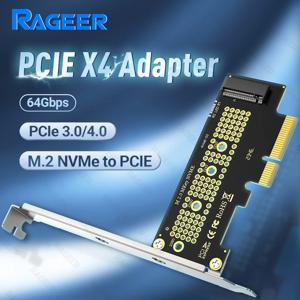 RAGEER PCIE-NVMe X1/X4 어댑터 카드, PCI Express 4.0/3.0 16Gbps-M.2 2280/60/42/30 SSD 변환기(금속 프로파일 브래킷 포함)