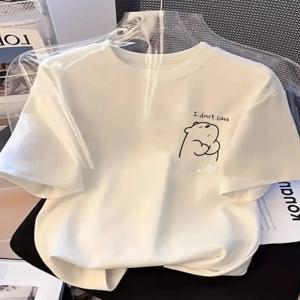 플러스 사이즈 여성용 반소매 티셔츠, 미니멀리스트 