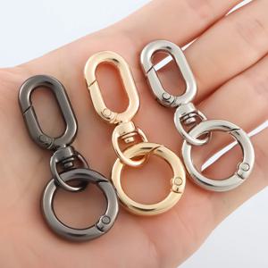 2pcs 더블 오프닝 회전 걸쇠 클립, 금속 회전 스프링 스냅 후크, DIY 키에 대 한 키 링과 키 체인 클립