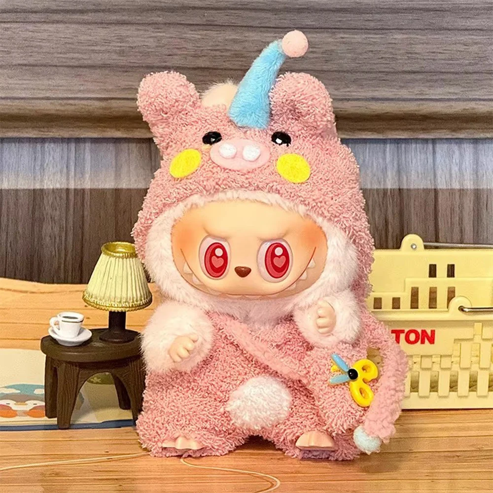 Labubu V1 V2 인형 용 17cm 미니 인형 의류 세트 액세서리 귀여운 멋진 잘 생긴 의류 선물