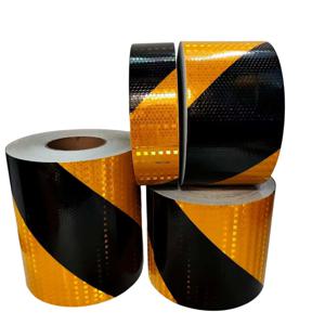5cm/10cm/15cm/20cm*5m 반사 테이프 노란색-검정색 왼쪽 또는 오른쪽 능직 방수 안전 경고 자체 접착 반사판 스티커