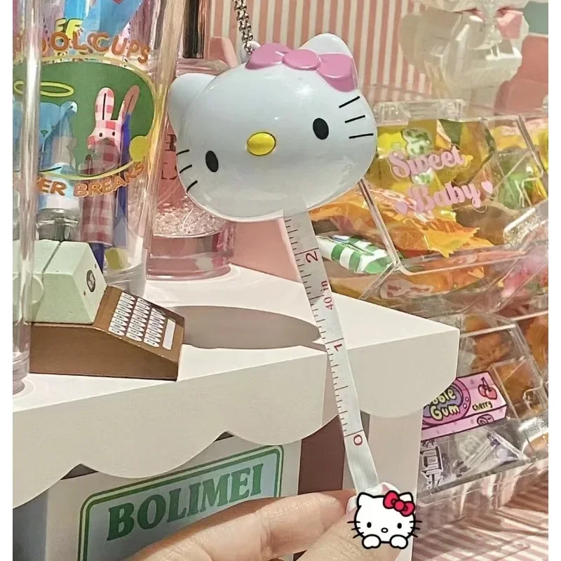 Sanrio 헬로 키티 개폐식 줄자 - 매력이 있는 사랑스러운 미니 눈금자, DIY 및 공예용 휴대용 측정 도구