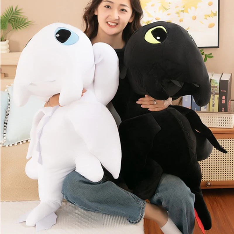 30-100CM 애니메이션 작은 비행 드래곤 플러시 장난감 박제 동물 스타일 검은 드래곤 인형 베개 장난감 어린이 커플 생일 선물