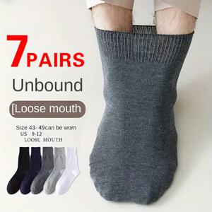 7 쌍 남자 비 바인딩 당뇨병 양말 뚱뚱한 피트 남자 플러스 Size39-48 노인 남자에 적합한 편안한 통기성 양말