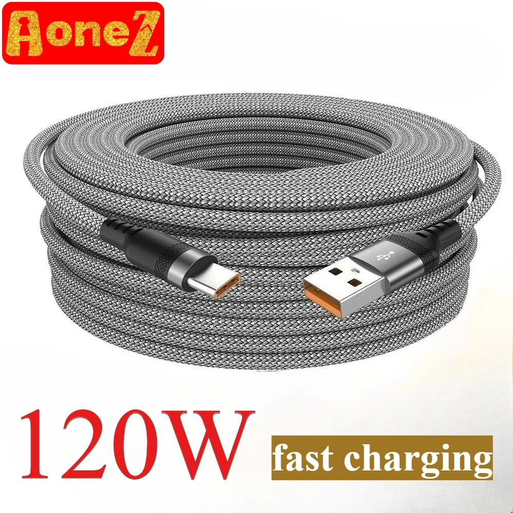 120W USB C타입 케이블 5A 초고속 충전 케이블 (화웨이용) 1-5m USB C 연장 케이블 (삼성, 샤오미, 오포, 원플러스, 범용)