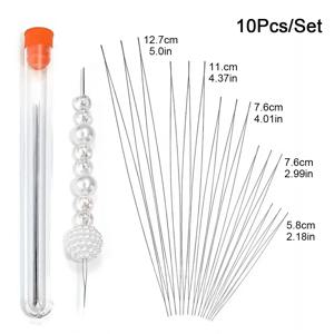 DIY 수제 비즈 도구 쥬얼리 액세서리, 오픈 바늘 및 비즈 바늘, 5 가지 크기 중 각 2 개, 10 개의 오픈 바늘 한 상자