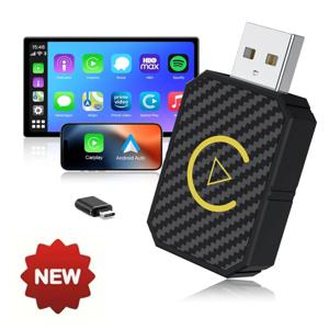 2 in 1 신형 무선 CarPlay 안드로이드 오토 어댑터 USB 동글 스마트 미니 박스 블루투스 와이파이 플러그 앤 플레이 (OEM 차량용 스테레오)