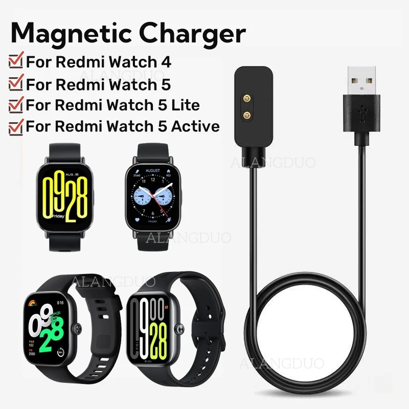 Redmi 스마트 워치 5, Watch4, Watch 5 Lite, Watch5 액티브 범용 USB 충전 케이블용 자기 충전기