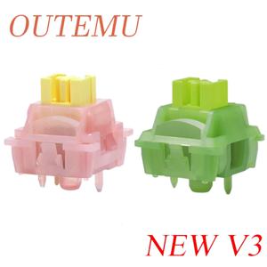 Outemu Silent Peach/Lemon V3 스위치 윤활 업데이트 V3 스위치 기계식 키보드 선형 촉각 5Pin 핫 스왑 DIY Silent Switch