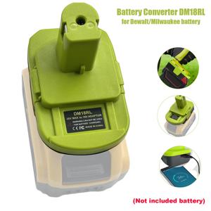 Ryobi 18V 도구용 DM18RL 배터리 어댑터 Dewalt 20V 배터리 및 Milwaukee 18V 배터리를 Ryobi 18V 배터리로 변환