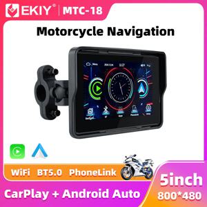EKIY 5 인치 오토바이 GPS 네비게이션 디스플레이 화면 휴대용 디지털 오토바이 대시 보드 무선 CarPlay 모토 안드로이드 자동