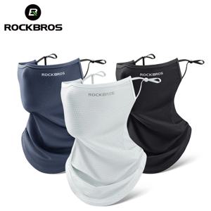 ROCKBROS 여름 아이스 실크 사이클링 페이스 마스크 통기성 안티 uv 자전거 페이스 넥 커버 두건 MTB 도로 스포츠 교수형 귀 스카프