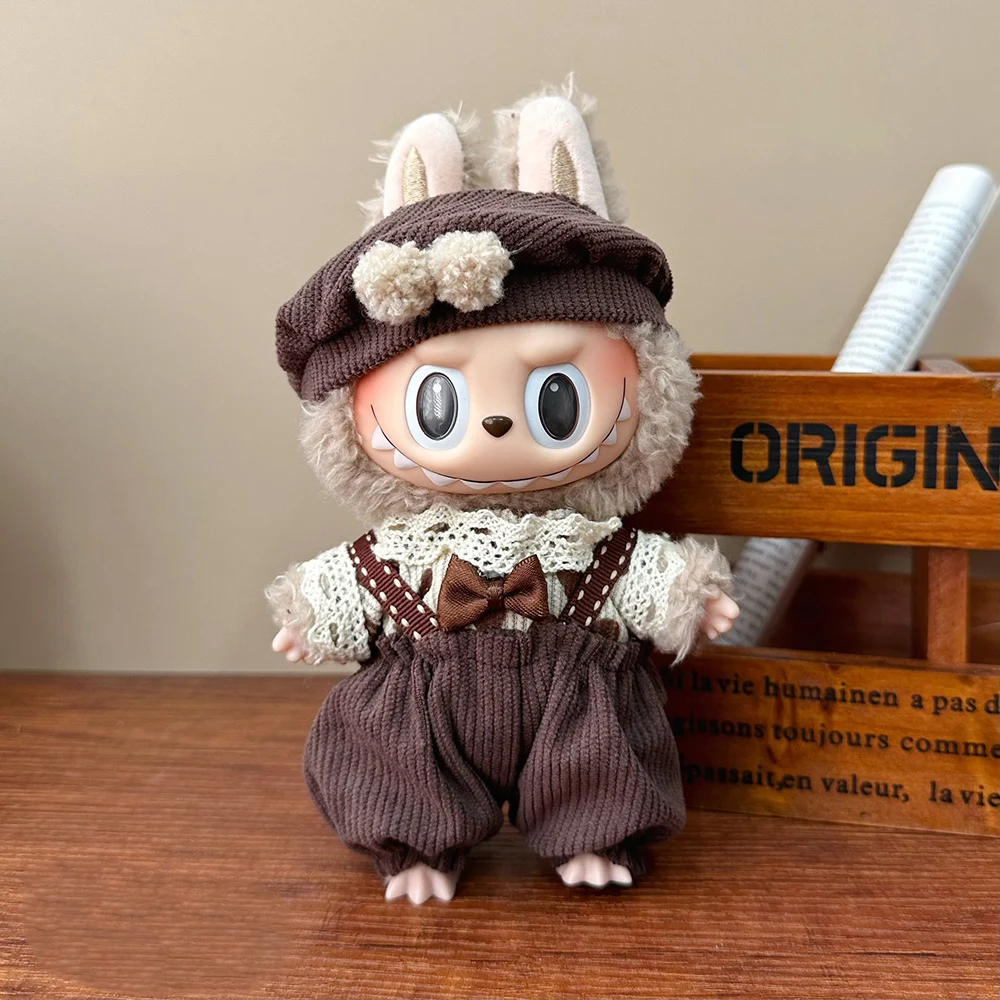 패션 의류 후드 인형 의류 색상 일치 후드 인형 액세서리 17cm Labubu 인형 의류 선물
