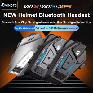 중국어 버전 Vimoto V10X V10S XR 오토바이 헬멧 블루투스 헤드셋 듀얼 휴대 전화 연결 IP67 방수