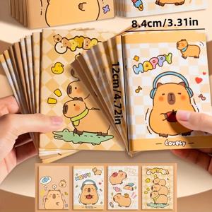 10 Pcs Kawaii 미니 Capybara 노트북 혼합 귀여운 포켓 노트 저널 일기 계획 메모 메모장 재미있는 만화 편지지 선물