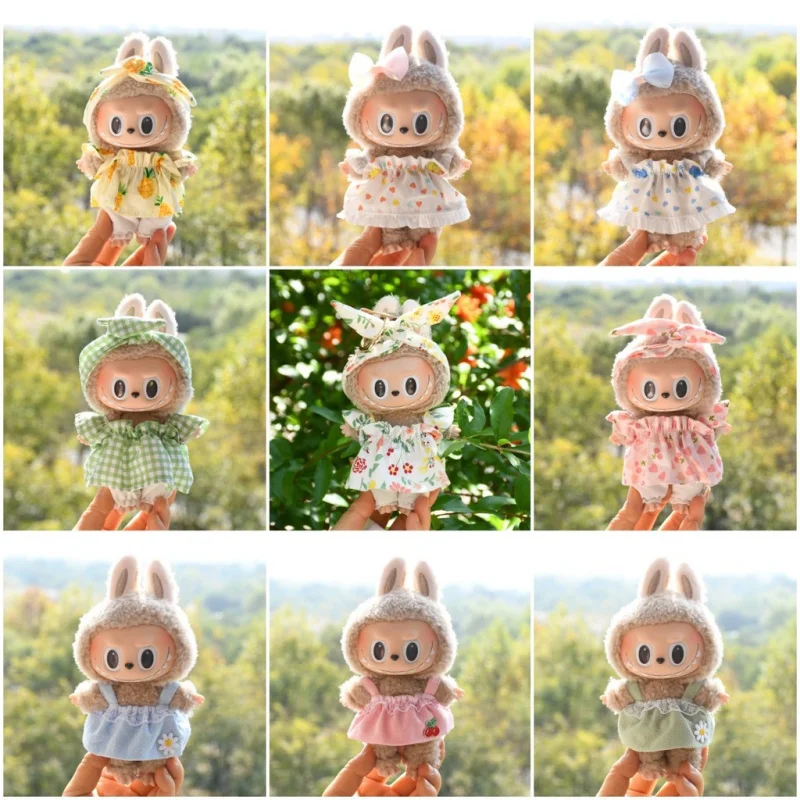 V1V2 Labubu 인형의 패션 달콤한 옷 Labubu 복장 액세서리 DIY 선물 공주 고품질 드레스 망토