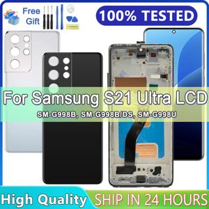 S21 Ultra 삼성 S21 Ultra 5G LCD G998 G998U 디스플레이 터치 스크린 삼성 S21Ultra G998B 디스플레이 교체 용 프레임 포함