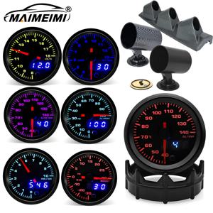 12V 2인치 52MM PSI 7색 LED 듀얼 디스플레이 부스트 수온 오일압 전압 공기 연료비 EGT 회전속도계 자동차 RPM 게이지