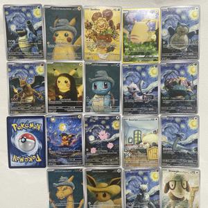 DIY 18 개/대 만화 PTCG 애니메이션 수제 카드 시리즈 피카추 Charizard 절묘한 반짝임 공예 수집 게임 카드 선물