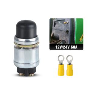CNSPEED 푸시 버튼 스타터 스위치 12V-24V 방수 푸시 버튼 점화 시작 스위치 60A 자동차 트럭 보트 용 헤비 듀티