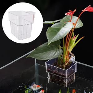 1PC 수경 심기 컵 가정용 물 잔디 심기 컵 벽 마운트 높은 투명 물고기 탱크 조경 장식