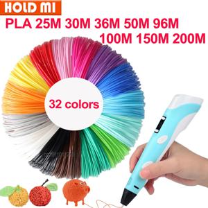 3D 펜 인쇄용 컬러 PLA 필라멘트 32색 25M 30M 36M 50M 100M 200M 3D 어린이 인쇄 펜용 안전한 플라스틱 리필
