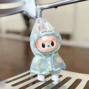 Labubu V1/V2/V3 17cm 여름 인형 옷 토끼 귀 비옷 DIY 복장 선물-수집 장식품 의류