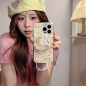 미피 토끼 만화 귀여운 미피 토끼 폰 케이스 t 폰 케이스 아이폰 16 15 14 13 Pro Max XR XS Max Plus MINI Y2K 커버