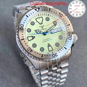 커스텀 SKX 다이버 41mm 사파이어 200m 방수 그린 야광 다이얼 NH36A 오토매틱 무브먼트 남성용 회전 베젤 시계