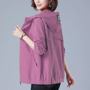 여성용 긴팔 캐주얼 바람막이 재킷, 여성 후드 포켓 지퍼 봄버 재킷, 루즈 아우터, 6XL, 가을, 2023 신상